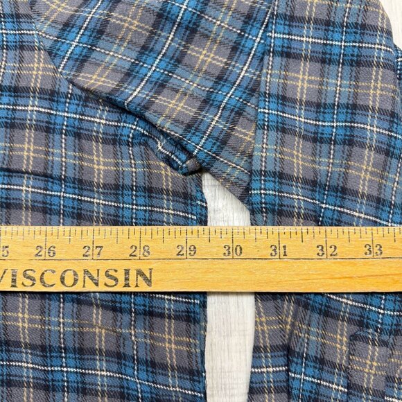 ✅ Mens 3X VTG Haband Casual Joe Blue Plaid Button Up Shirt Style 14D Long Sleeve - Picture 4 of 8